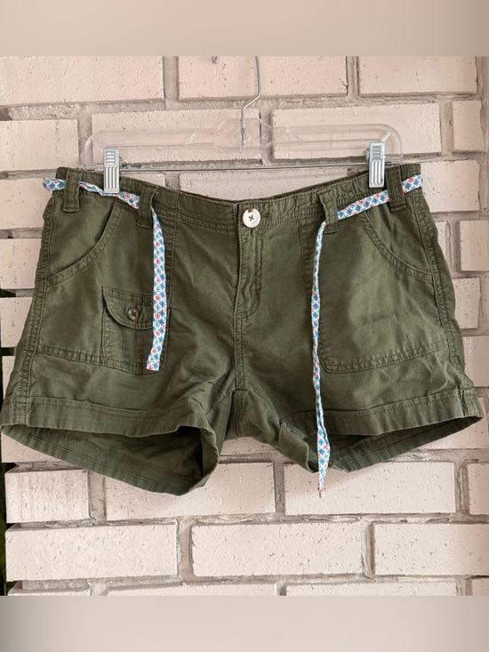 Prana Pants - prAna Women's Olive Green Utility Cargo Hiking Shorts Tie Belt Outdoor Size 8